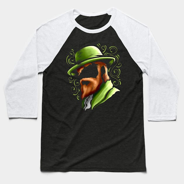 Leprechaun Without Face On St Patricks Day Baseball T-Shirt by SinBle